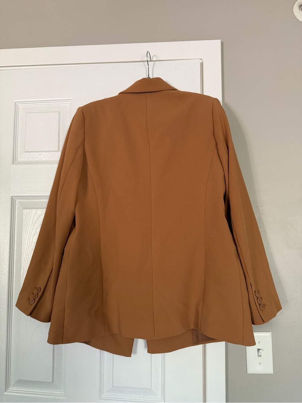 DKNY Camel Brown Gold Button Double Breasted Blazer Coat - Picture 8 of 8